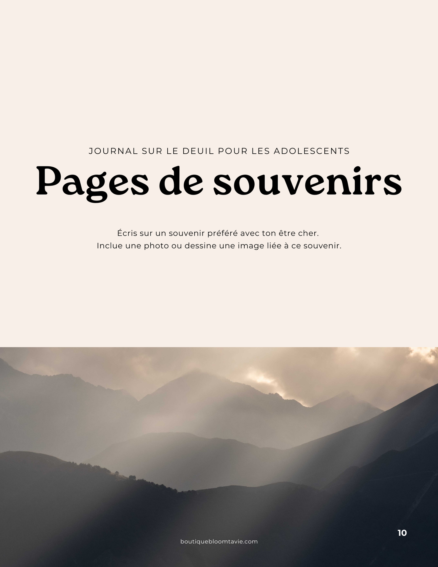 Journal sur le deuil pour adolescents - PDF à télécharger et imprimer